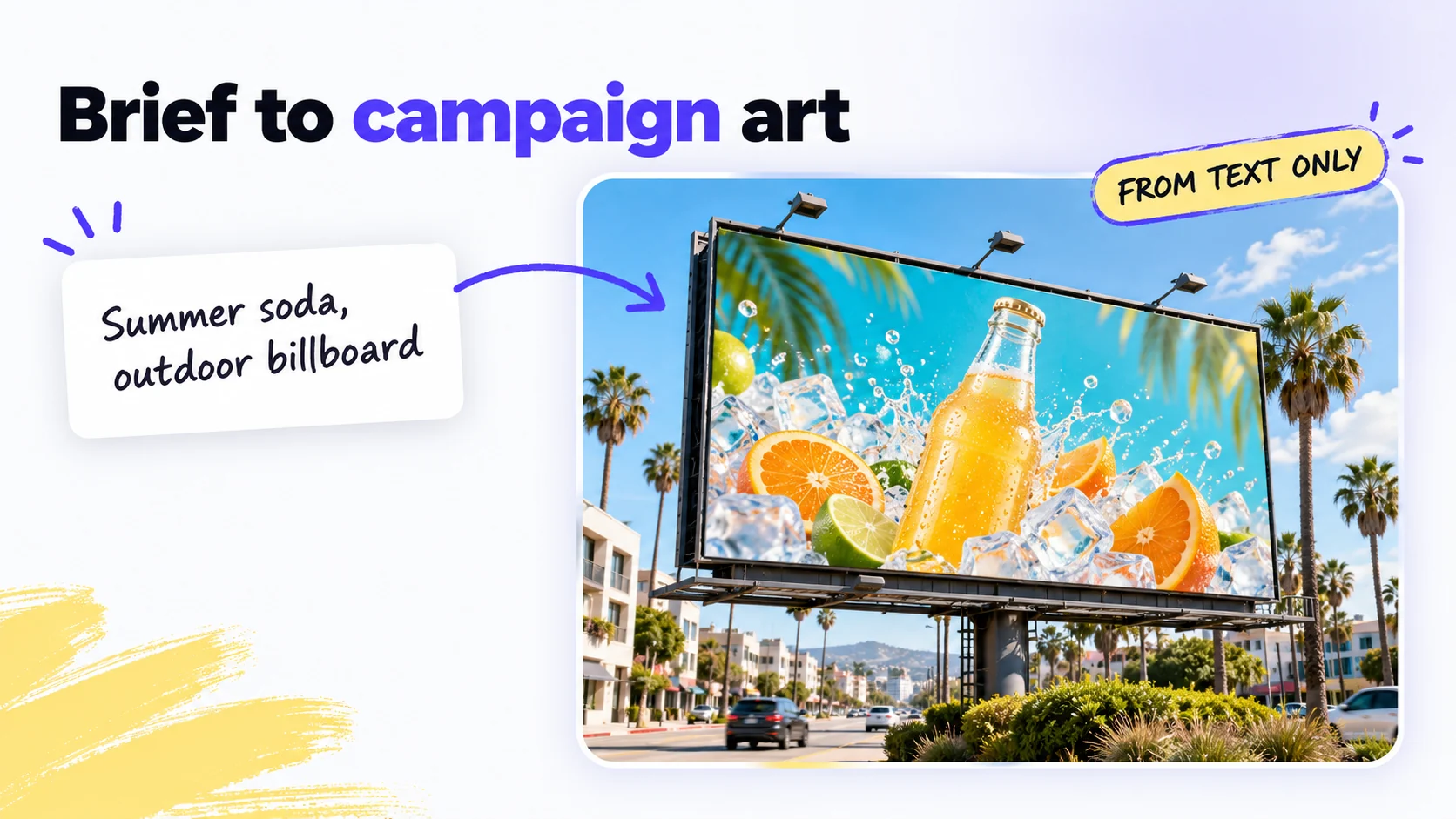 Descripción de una campaña de refrescos de verano convertida en una imagen publicitaria al aire libre